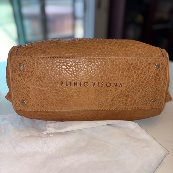 Plinio Visona Caramel Leather Shoulder Bag - Picture 3 of 8